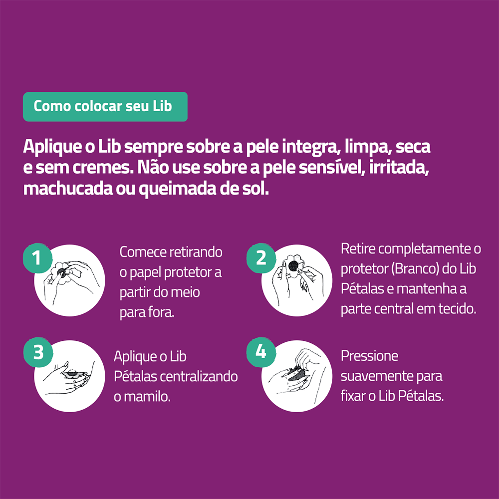 Protetor de mamilo Lib Pétalas com 4 pares
