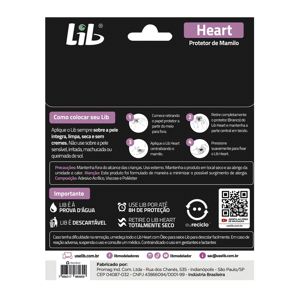 Protetor de Mamilo Lib Pétalas Heart com 2 pares