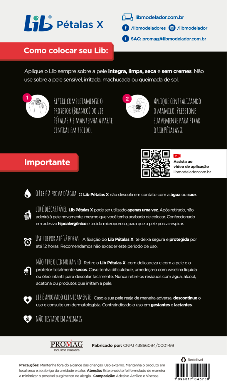 Protetor de mamilo Lib Pétalas X com 6 pares