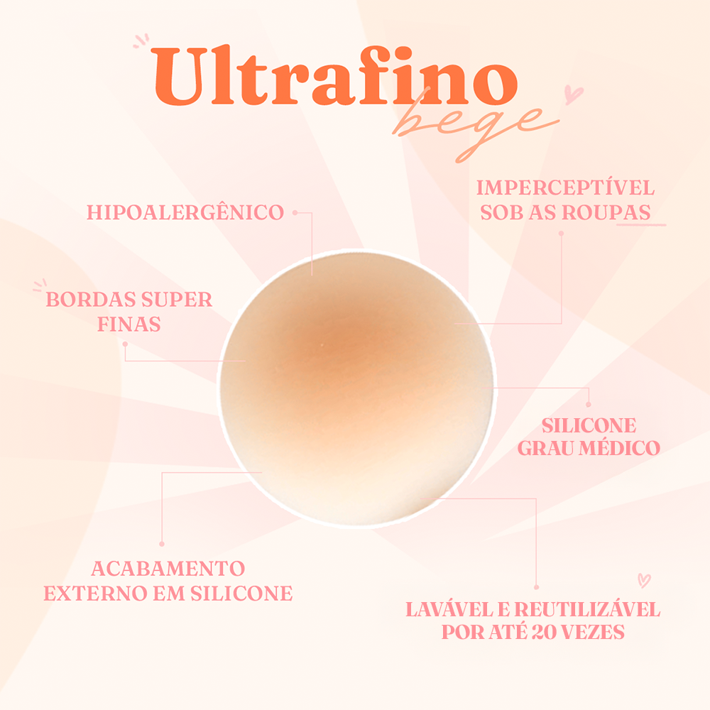 Protetor de Mamilo Ultrafino Reutilizável Mini Sutiã Silicone