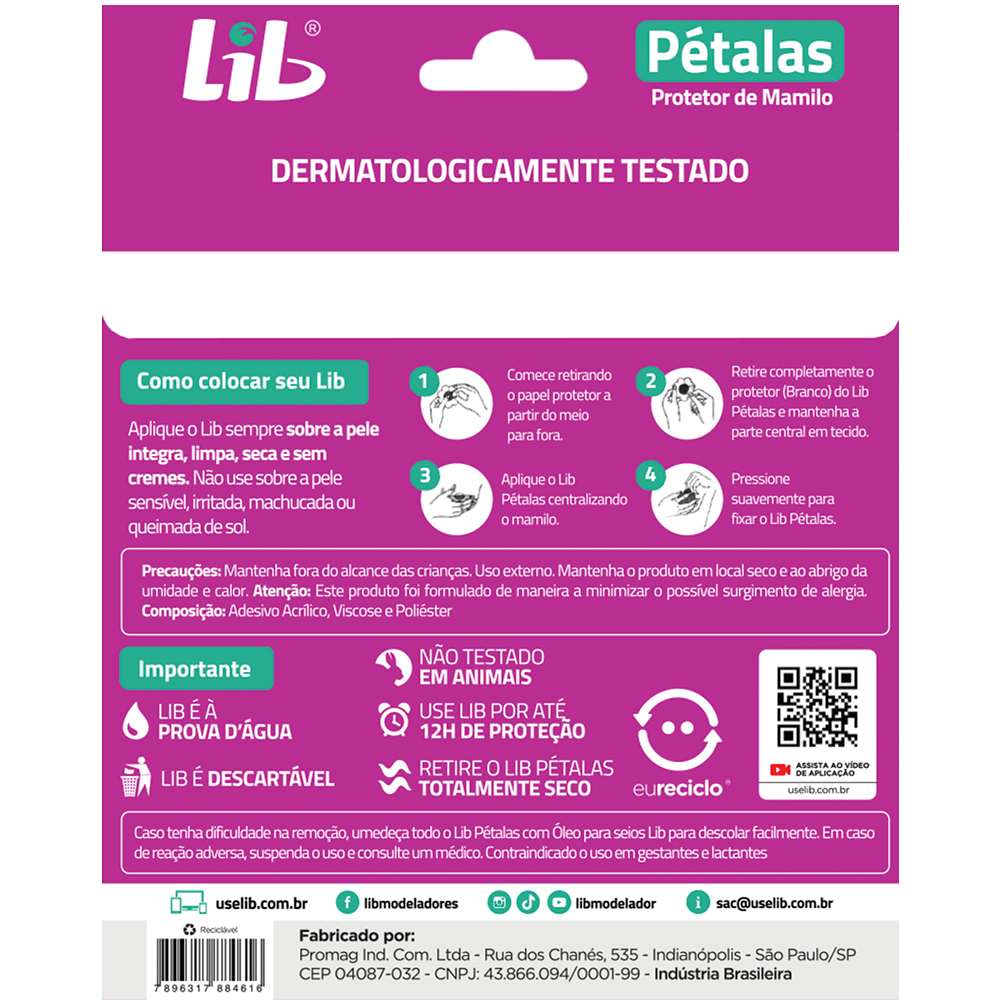 Protetor de mamilo Lib Pétalas com 4 pares