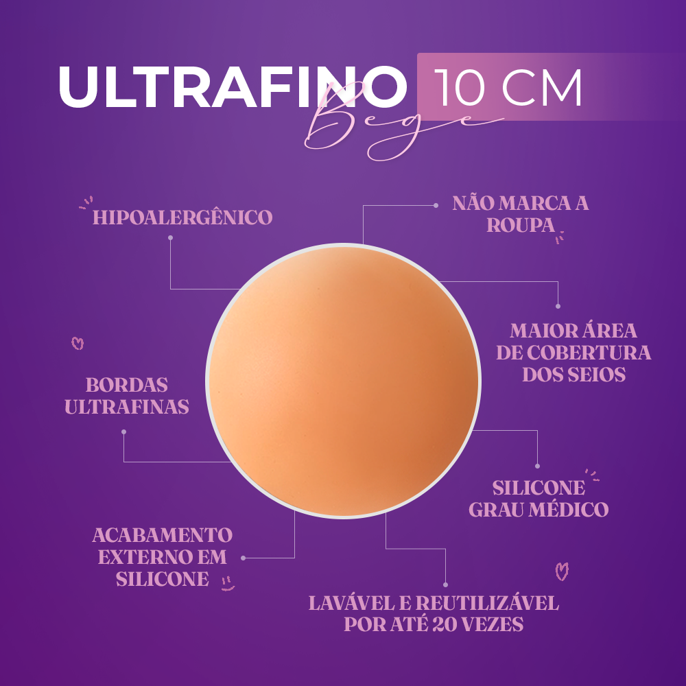 Protetor de Mamilo Ultrafino Reutilizável 10cm