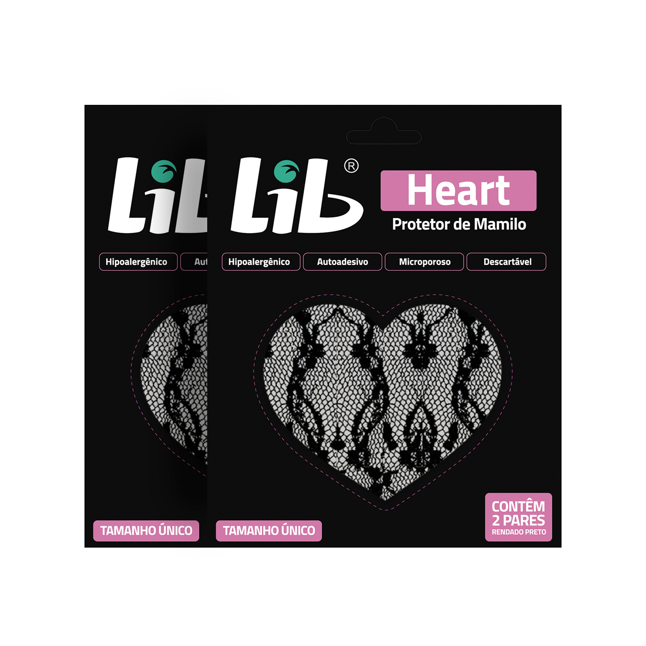 Protetor de Mamilo Lib Pétalas Heart -  Kit 2 pares com 2 envelopes