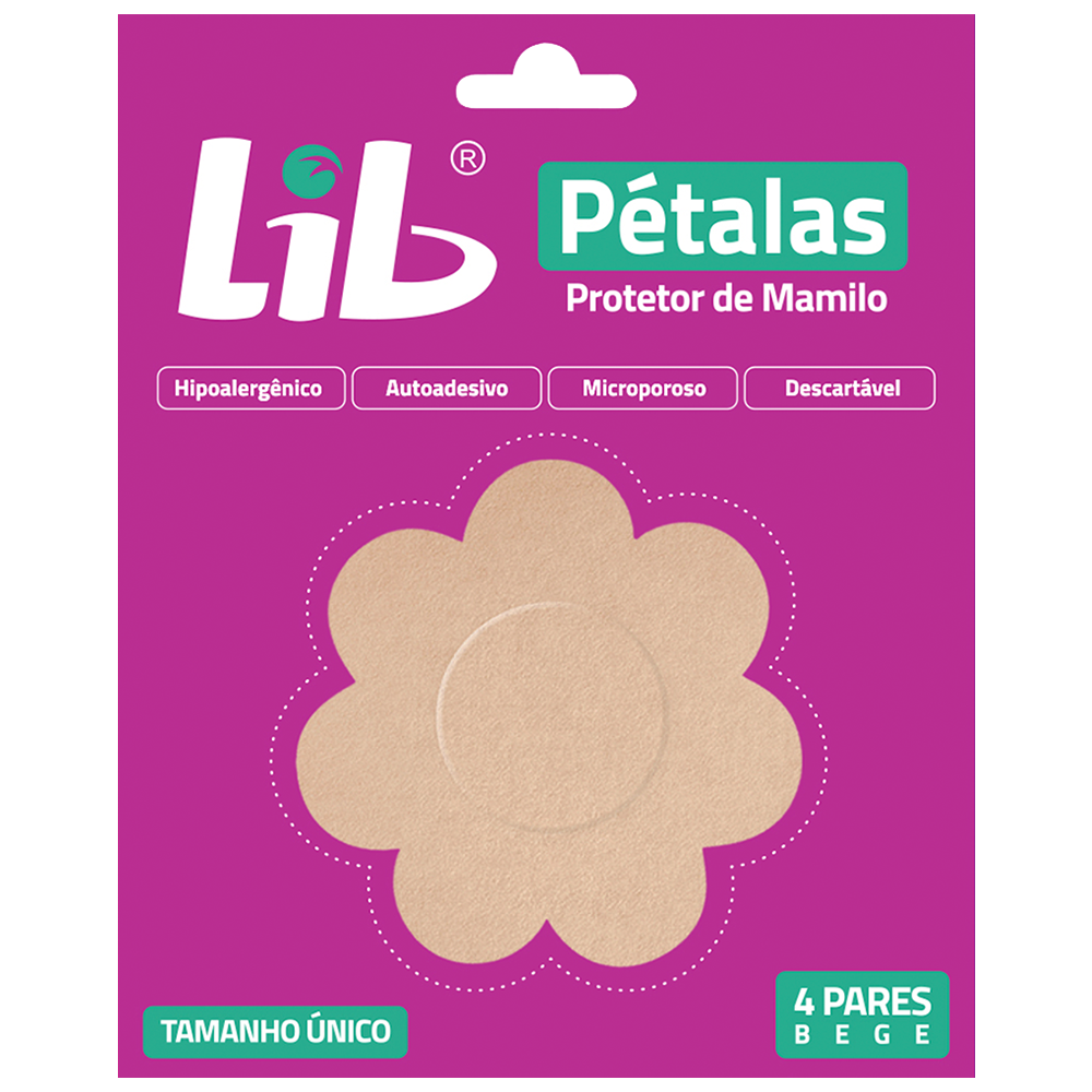 Protetor de mamilo Lib Pétalas com 4 pares